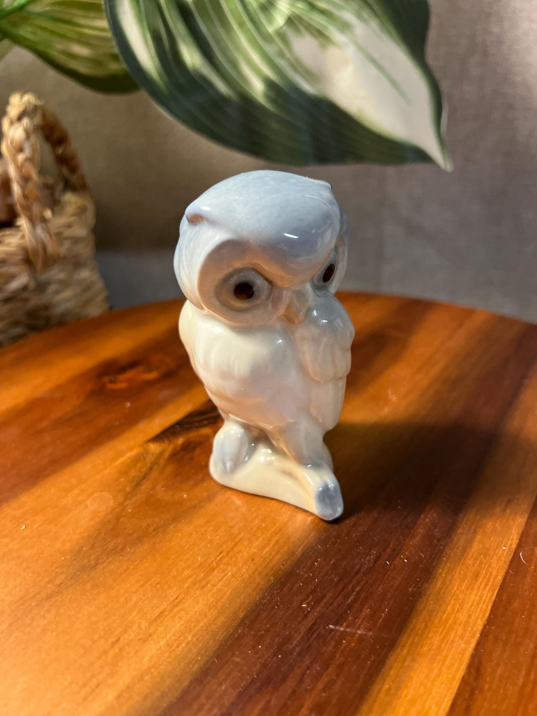 Vintage porcelain owl figurine by M. Requena, Valencia, Spain