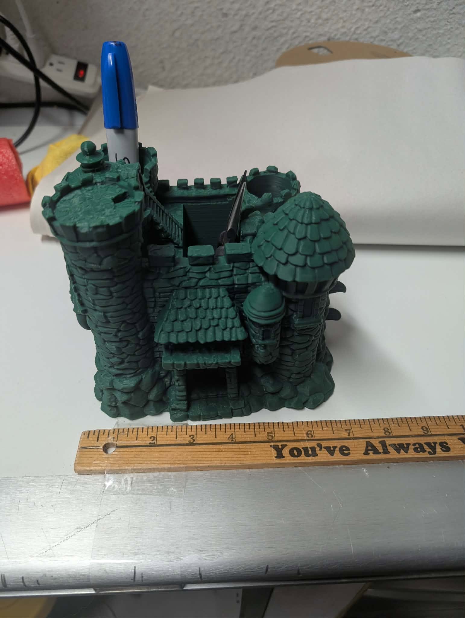 MOTU Castle Grayskull inspired desk organizer detail