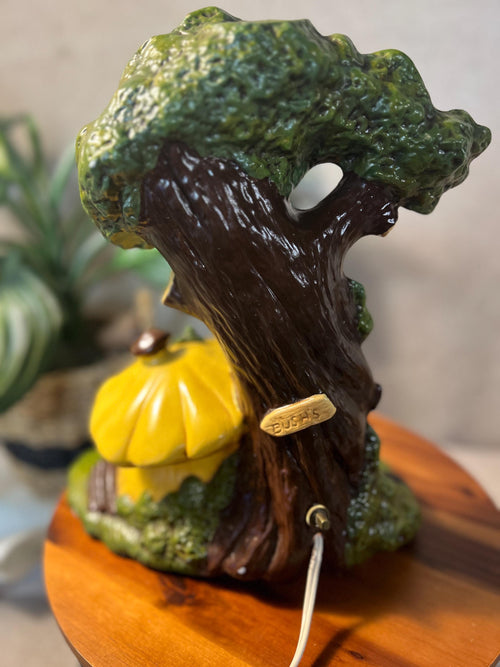 1972 Fairy Mushroom Tree House Light Up Ceramic Mold Night light Lamp