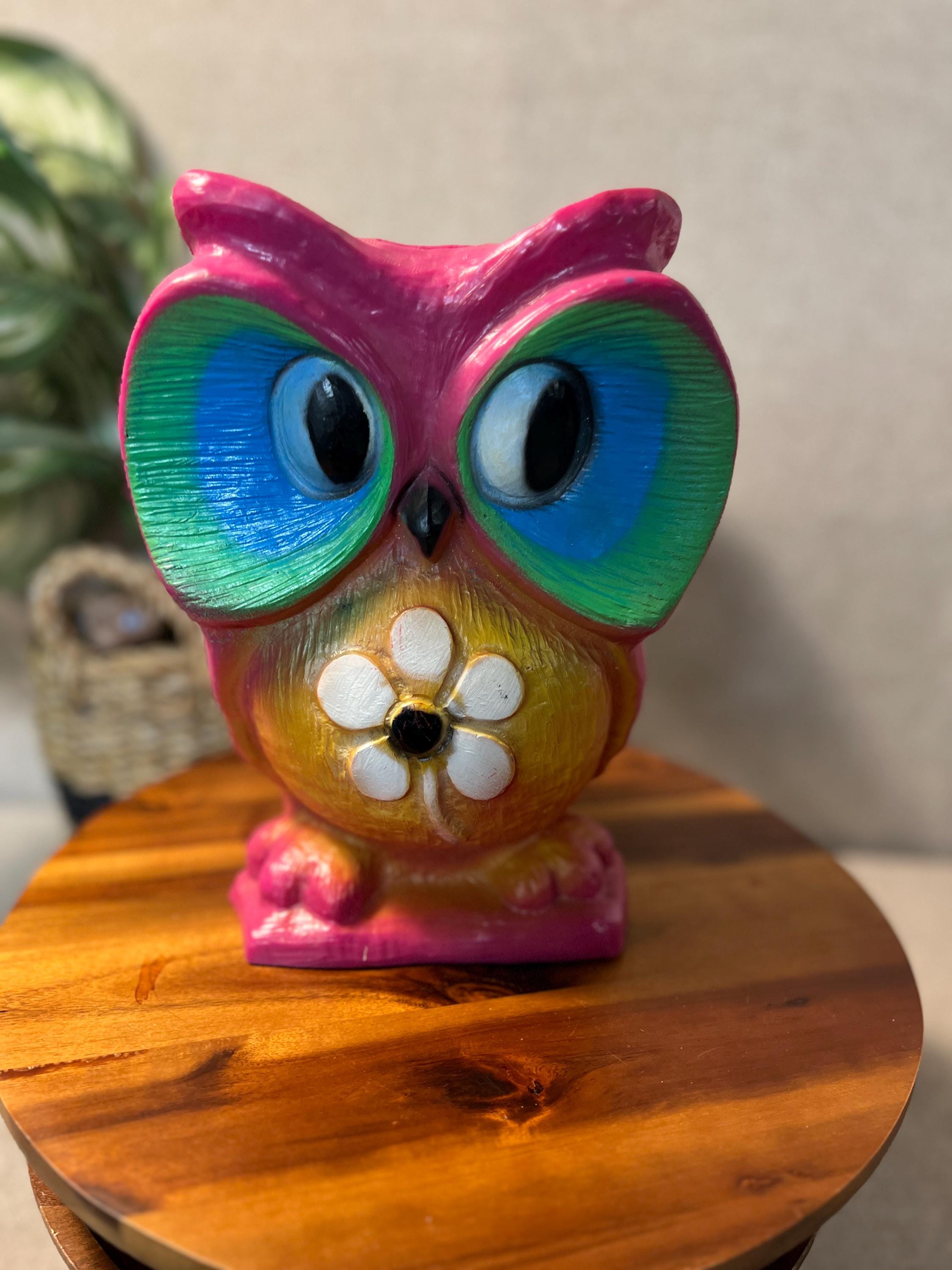 Vintage Vinyl Owl Bank New York Prod Corp Yellow,Blue,Green & Light Purple 1971