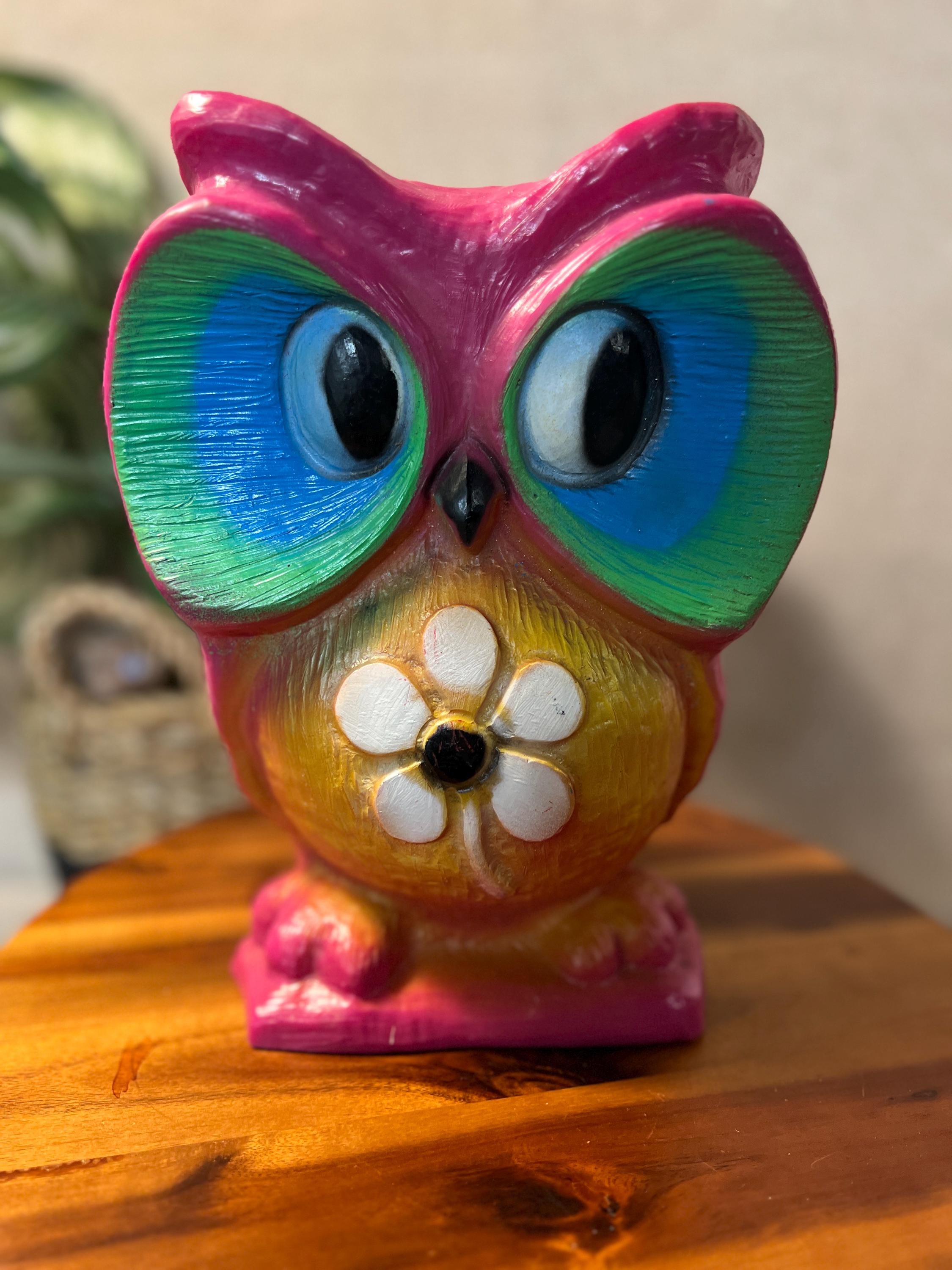 Vintage Vinyl Owl Bank New York Prod Corp Yellow,Blue,Green & Light Purple 1971