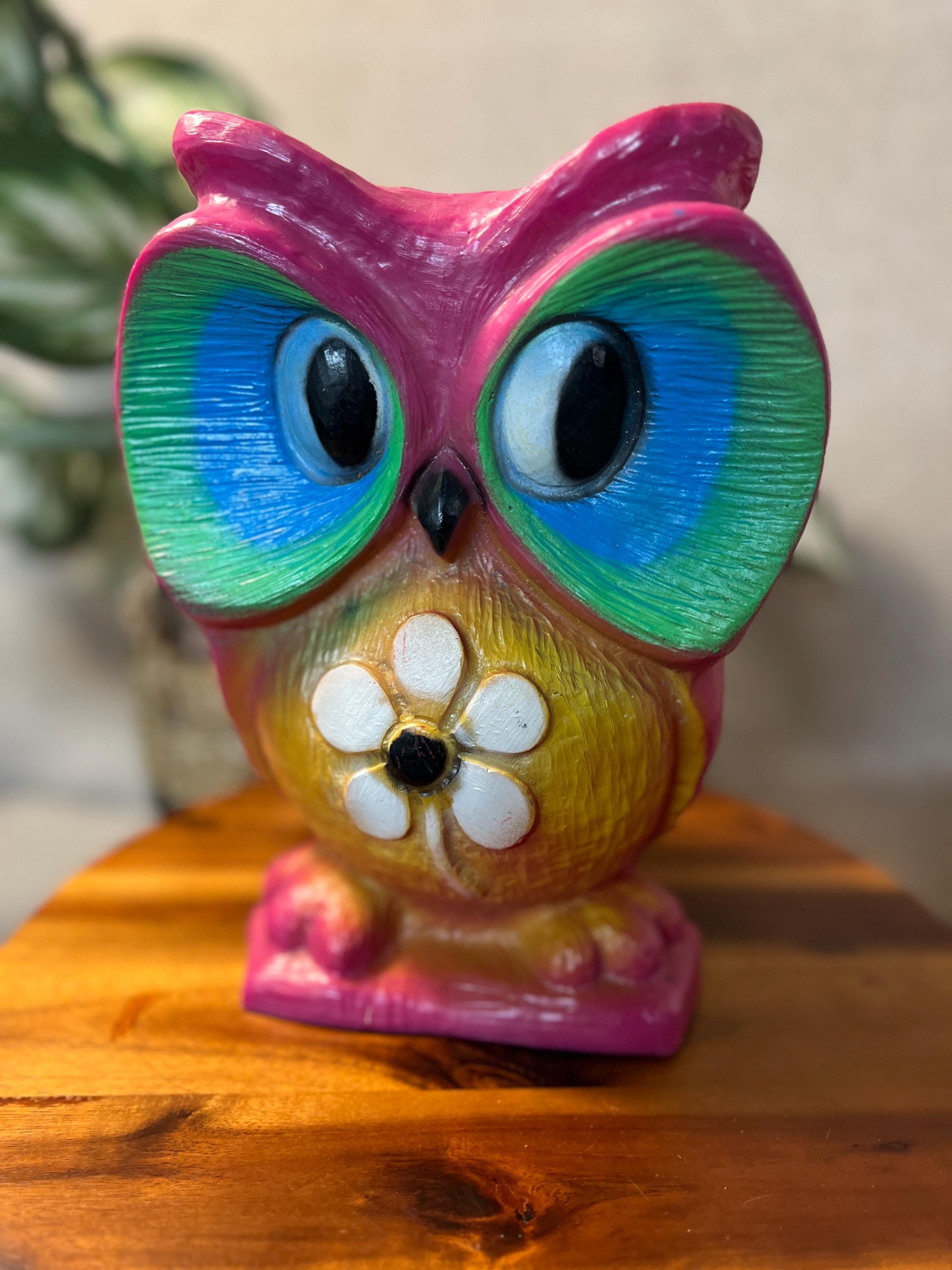 Vintage Vinyl Owl Bank New York Prod Corp Yellow,Blue,Green & Light Purple 1971