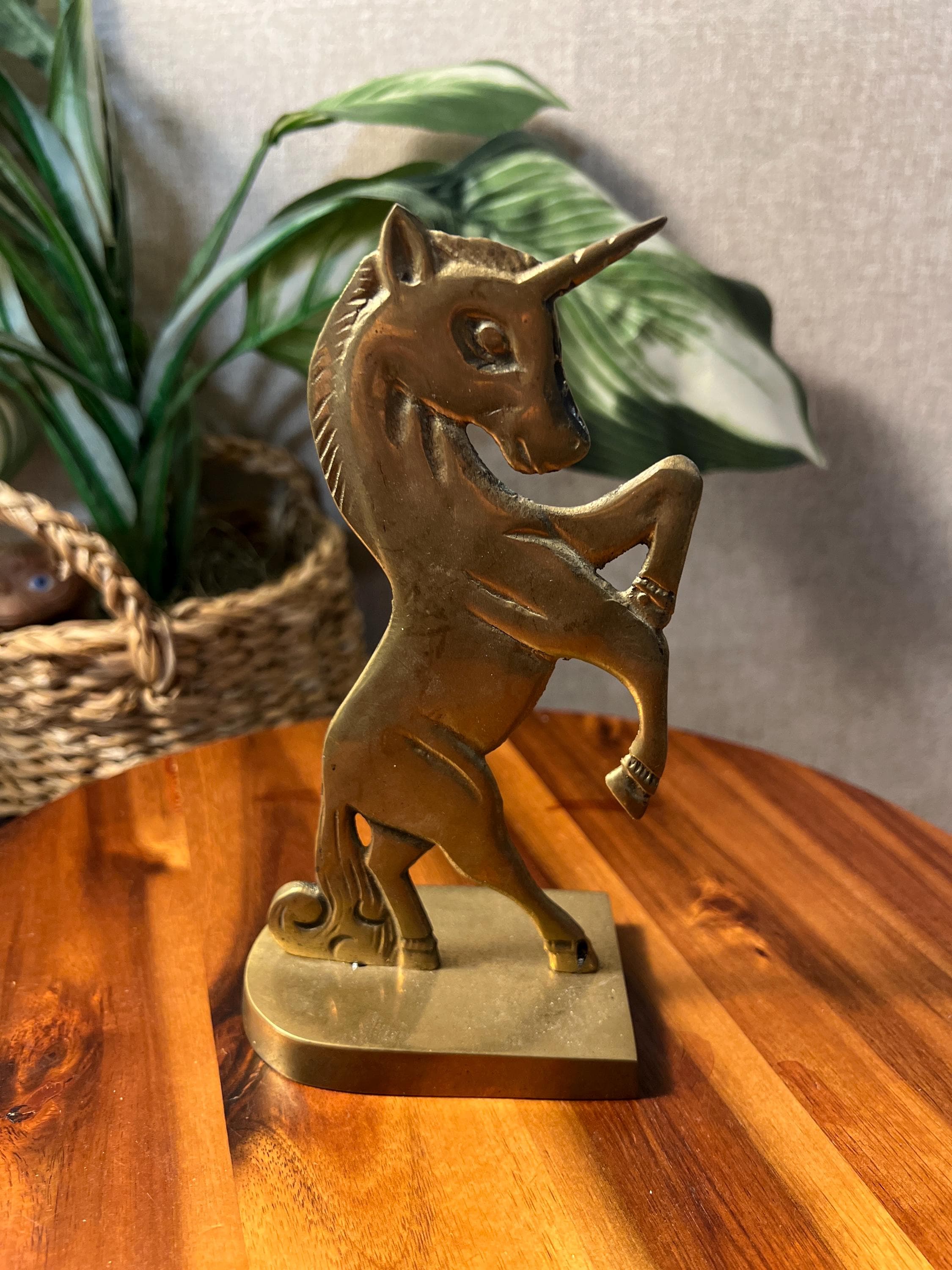 Brass Unicorn Figurine 7 5/8 " high Vintage