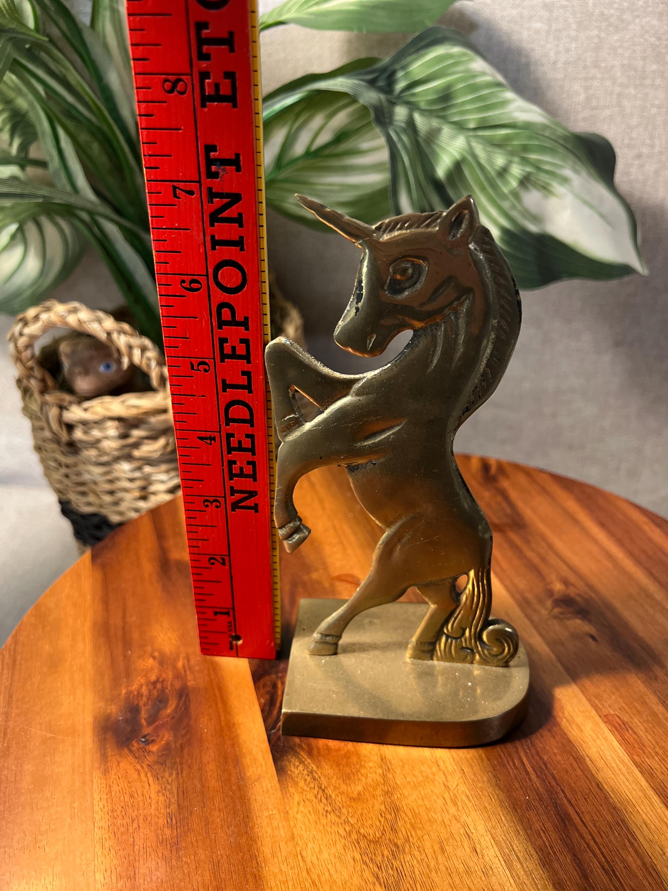 Brass Unicorn Figurine 7 5/8 " high Vintage