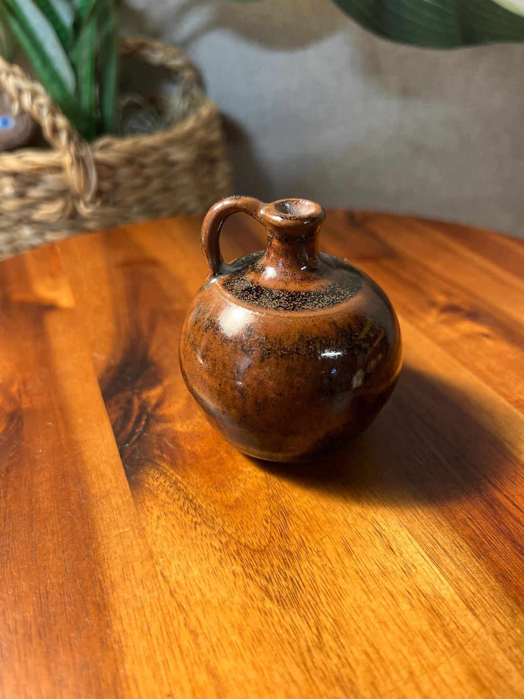 Vintage mini Jug drip glaze artist signed