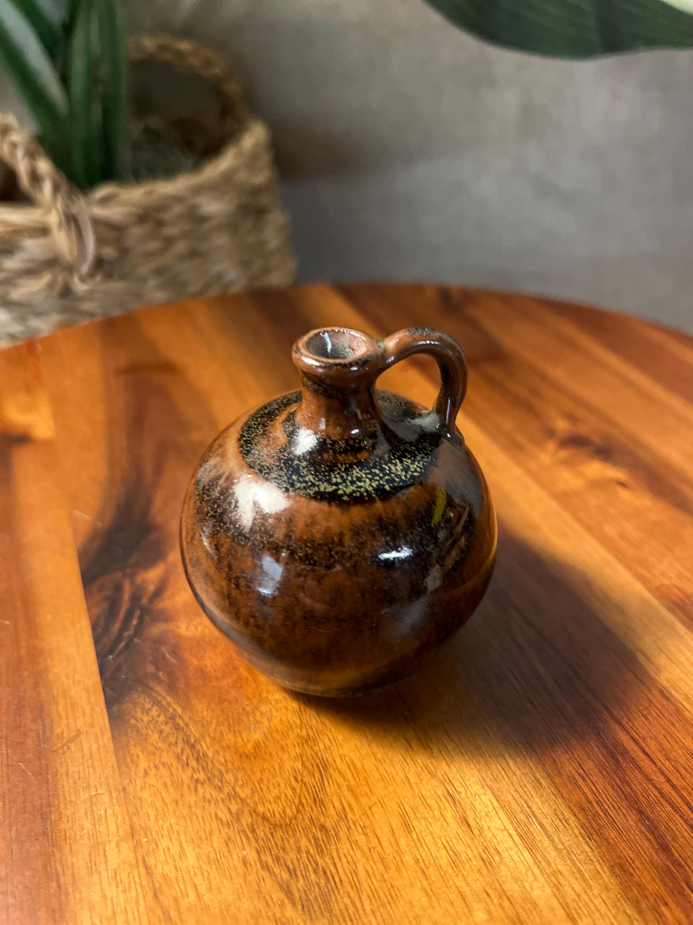 Vintage mini Jug drip glaze artist signed