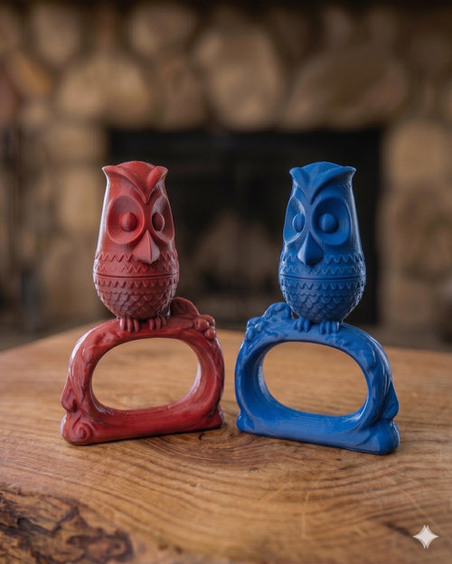 Beautiful owl napkin rings with inspired Viking Owl Fairy Lamps cute (1 pair)