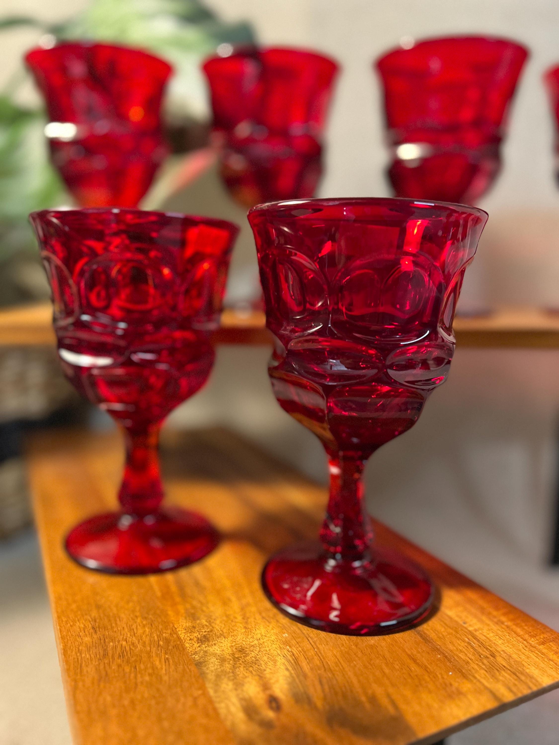 6 Fostoria Argus Ruby Red  Goblets