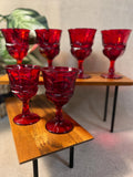 6 Fostoria Argus Ruby Red  Goblets