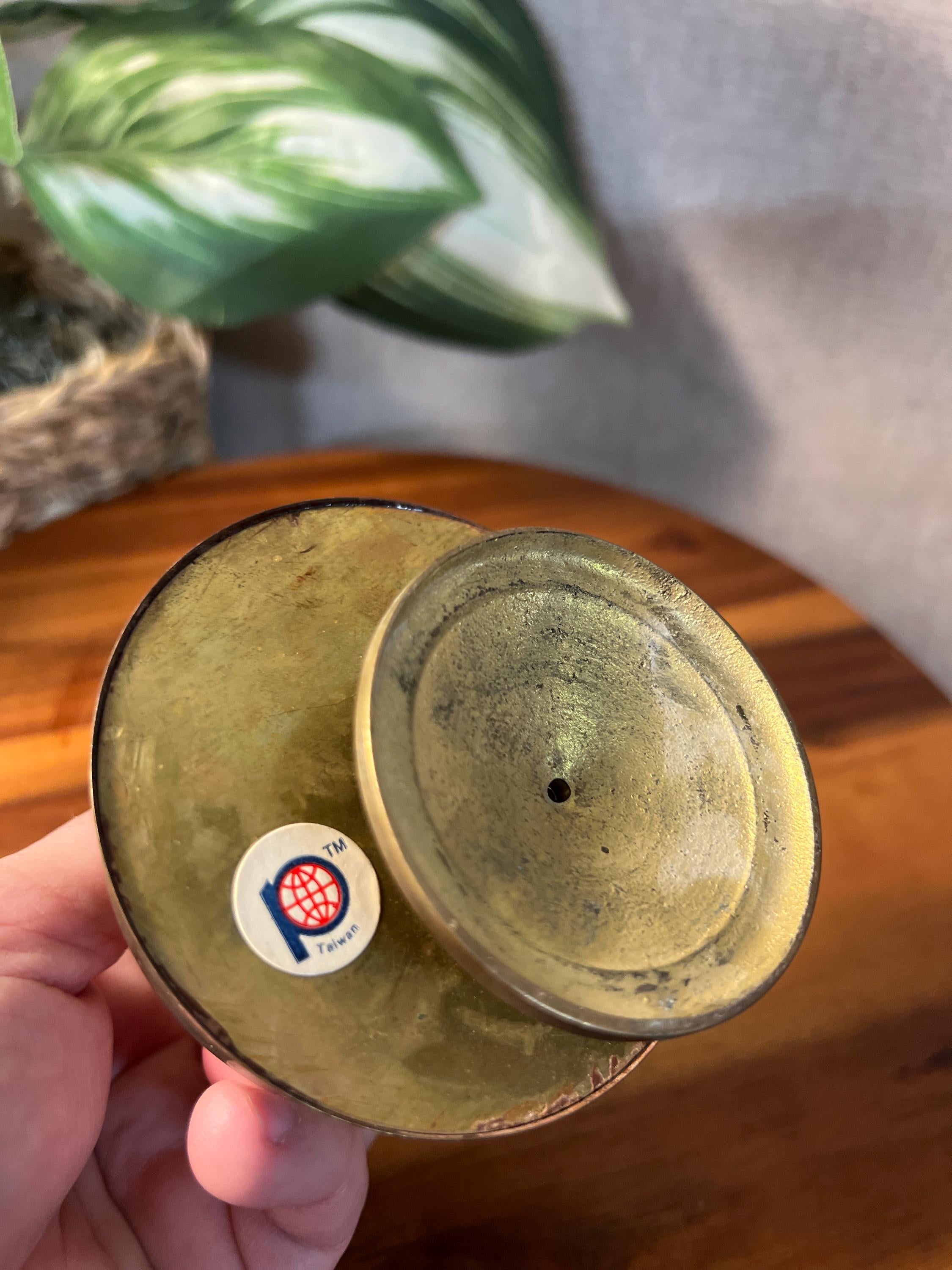 Vintage Brass Owl Music Box Rotating Wind Up Price Products Taiwan MCM Decor