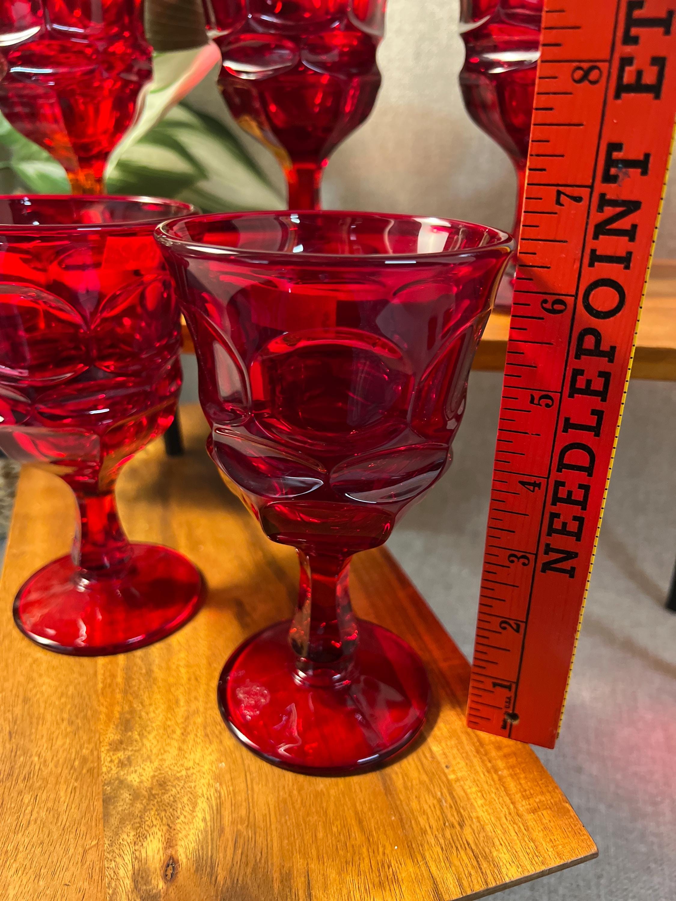 6 Fostoria Argus Ruby Red  Goblets
