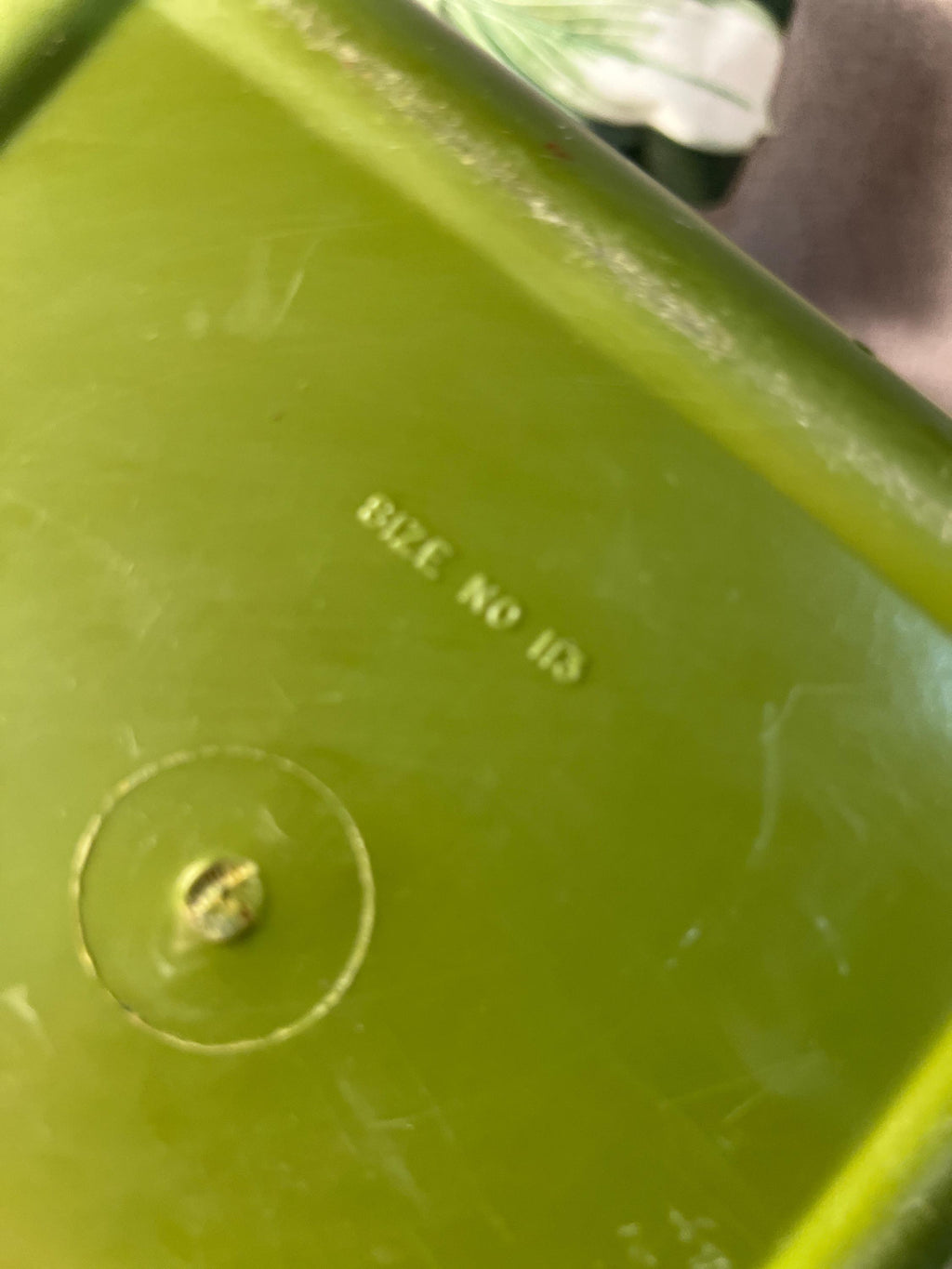 70s Vintage Avocado Green White Flowers Floral Plastic Nesting Canister