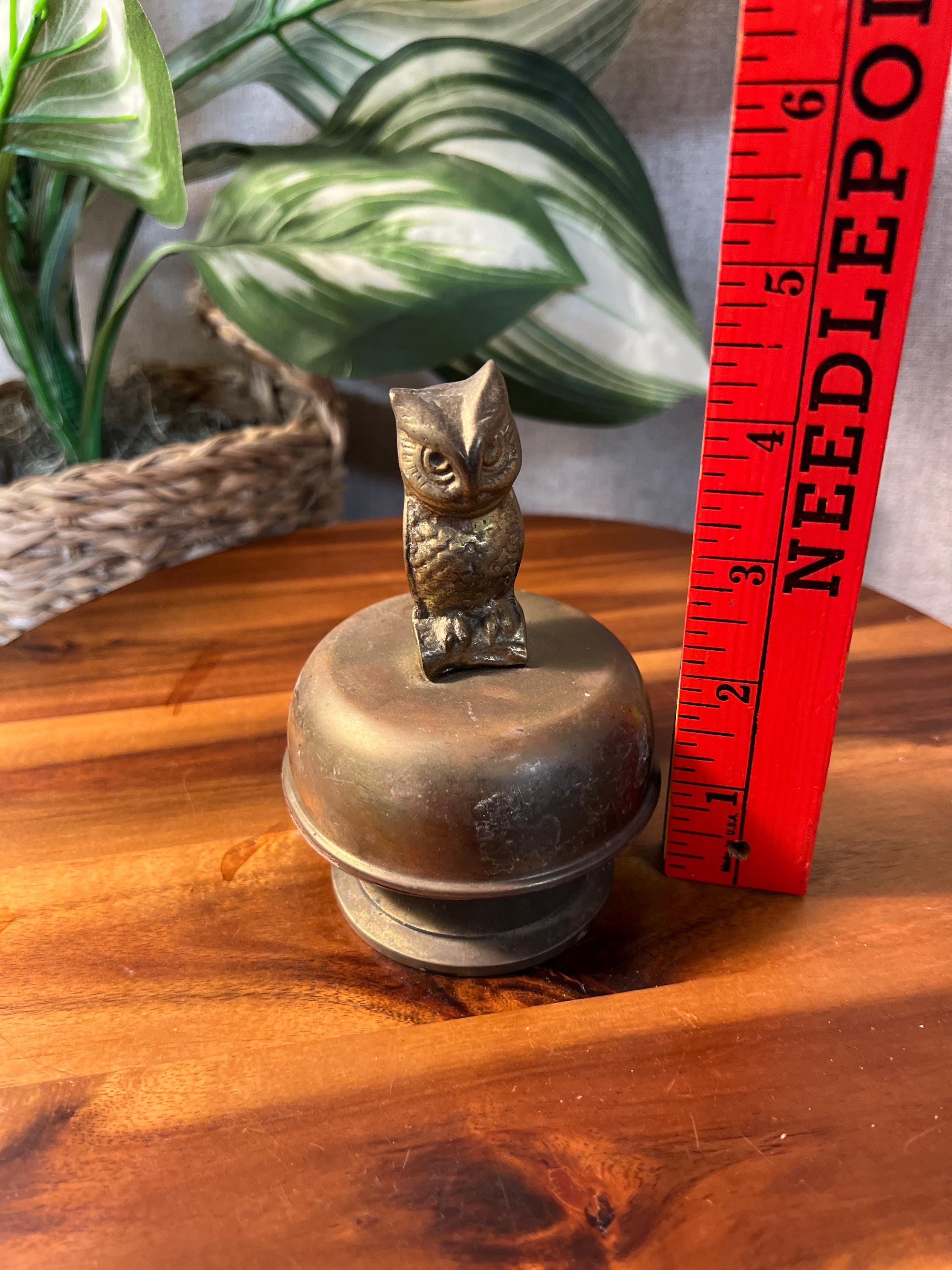 Vintage Brass Owl Music Box Rotating Wind Up Price Products Taiwan MCM Decor