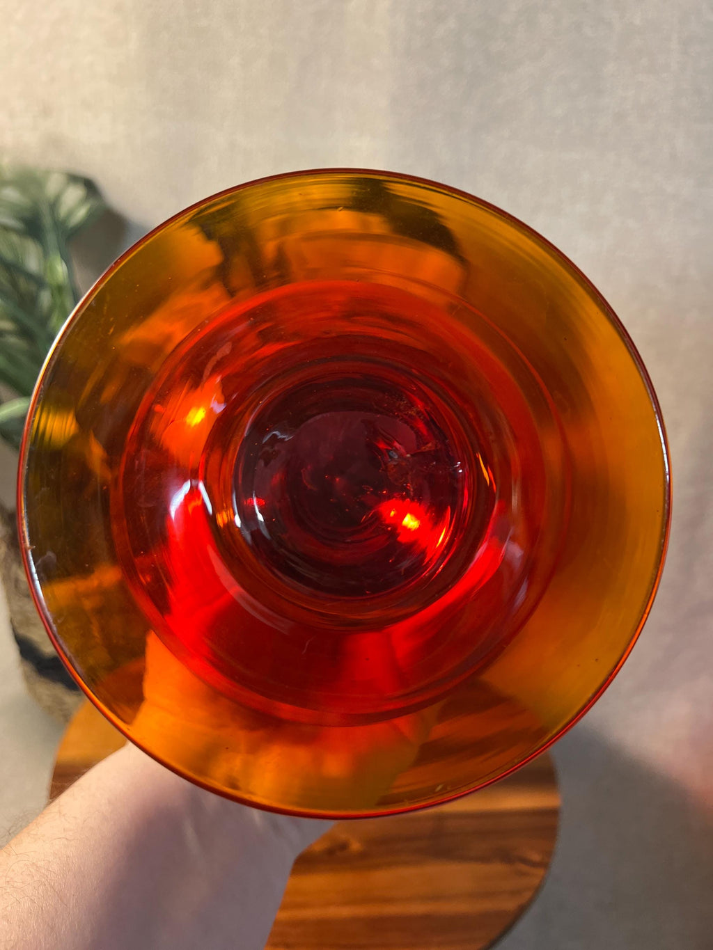 Vintage Mid Century Italian Red Art Glass Handled Sculptural Vase