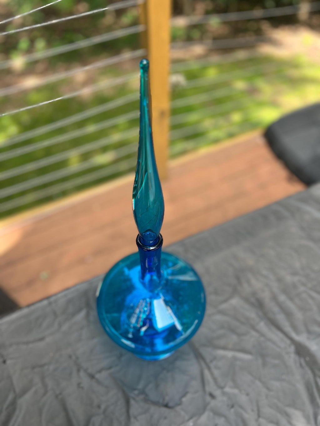Blenko 6212 23 Decanter Wayne Husted Art Glass Flame Stopper