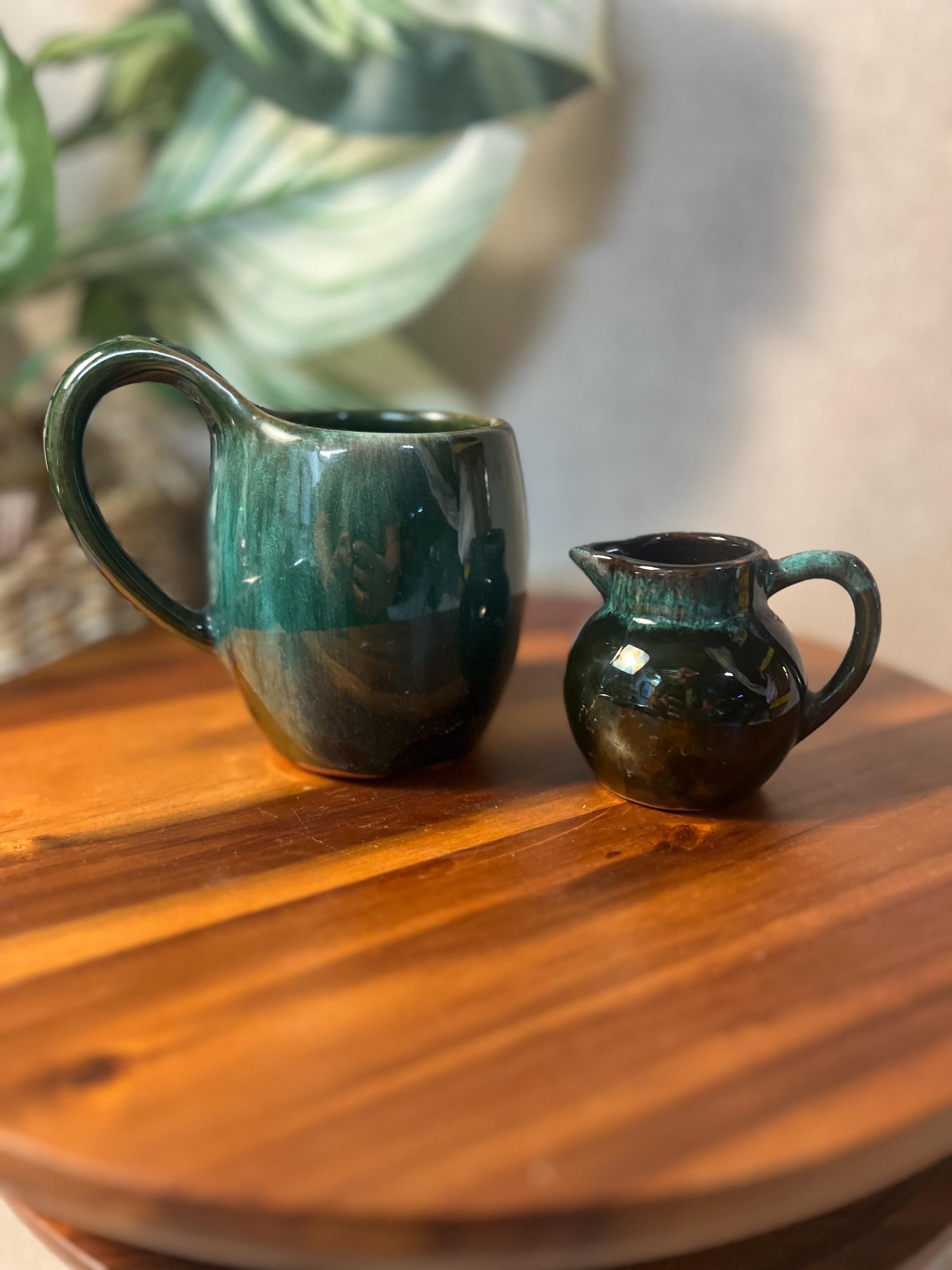 Vintage Pottery Pitcher and mug hand made