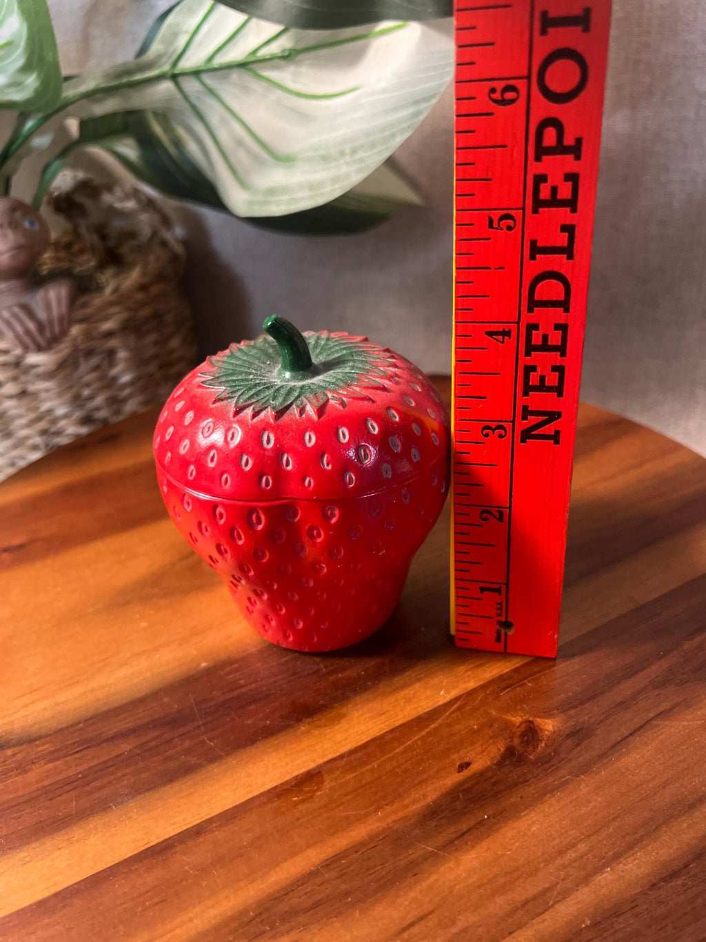 Vintage Hazel Atlas Strawberry Jam Jelly Jar Container, Painted Milk Glass