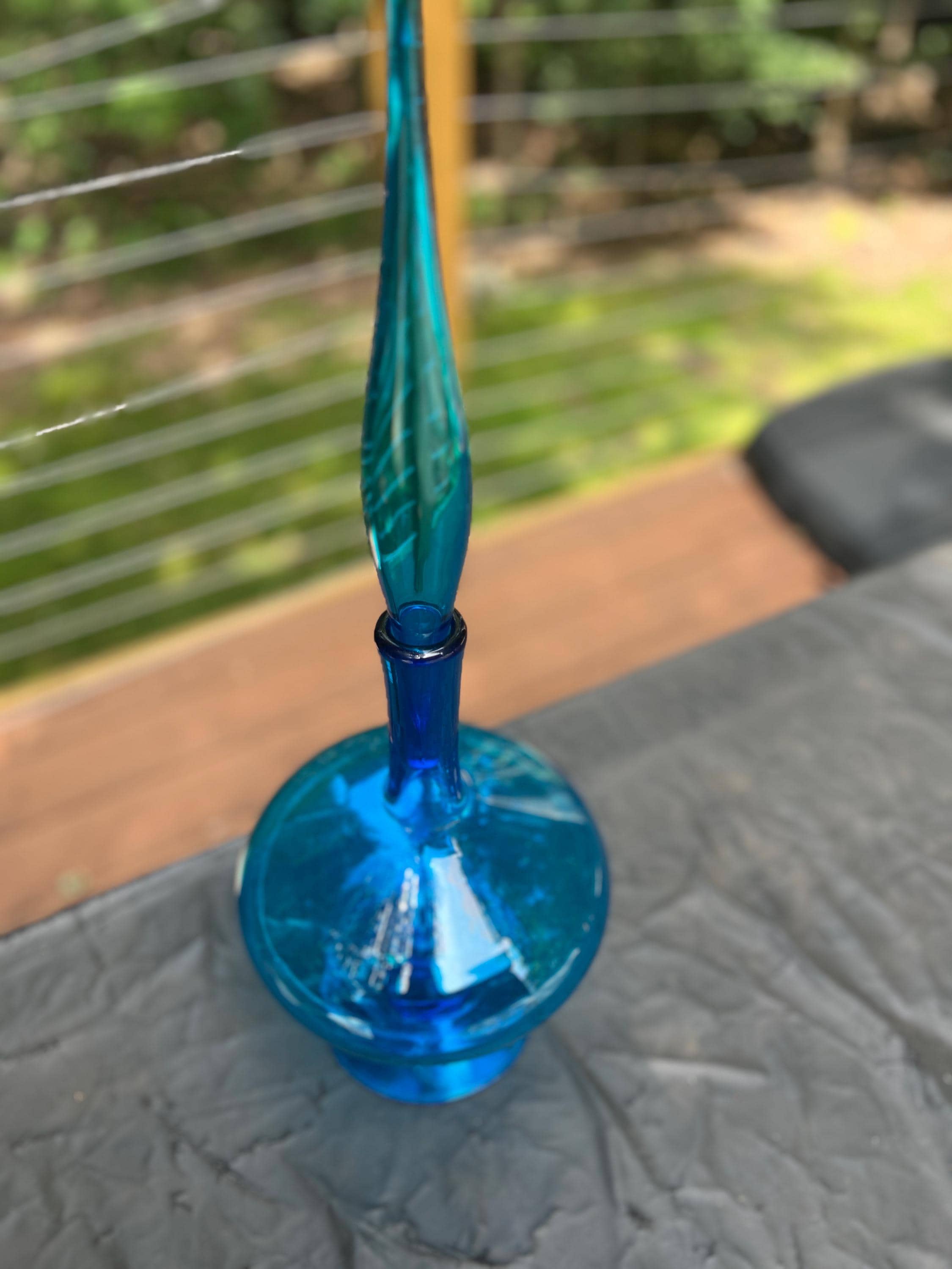 Blenko 6212 23 Decanter Wayne Husted Art Glass Flame Stopper