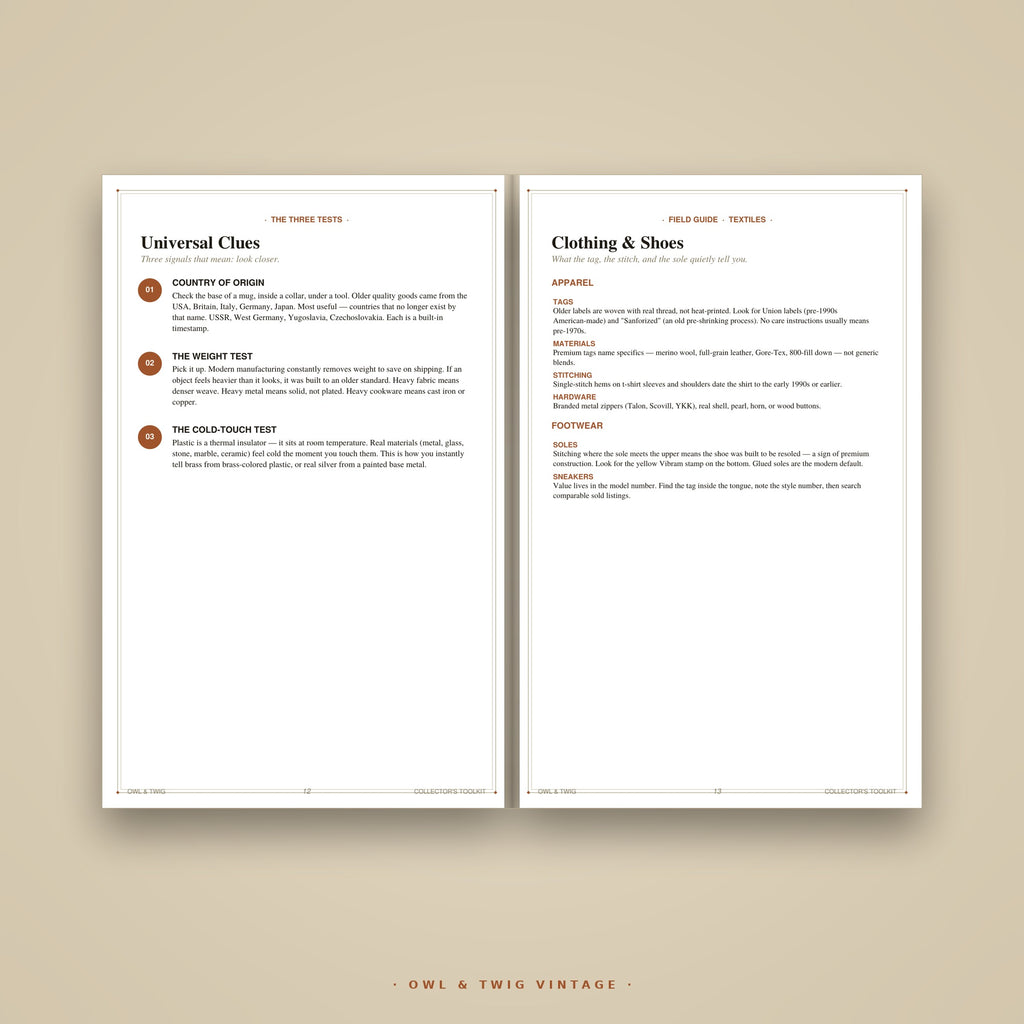 The Vintage Collector's Toolkit — Printable Pocket Booklet