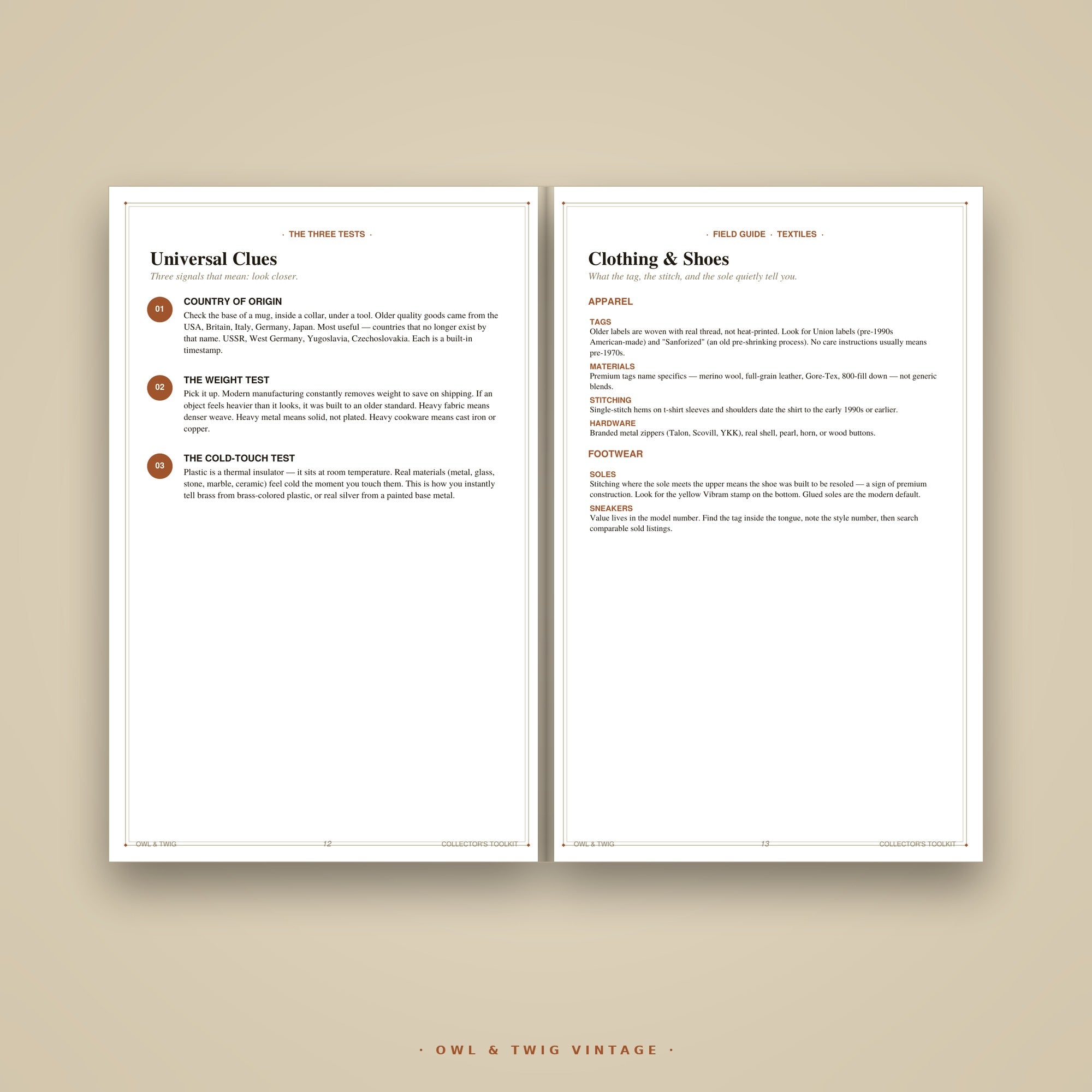 The Vintage Collector's Toolkit — Printable Pocket Booklet