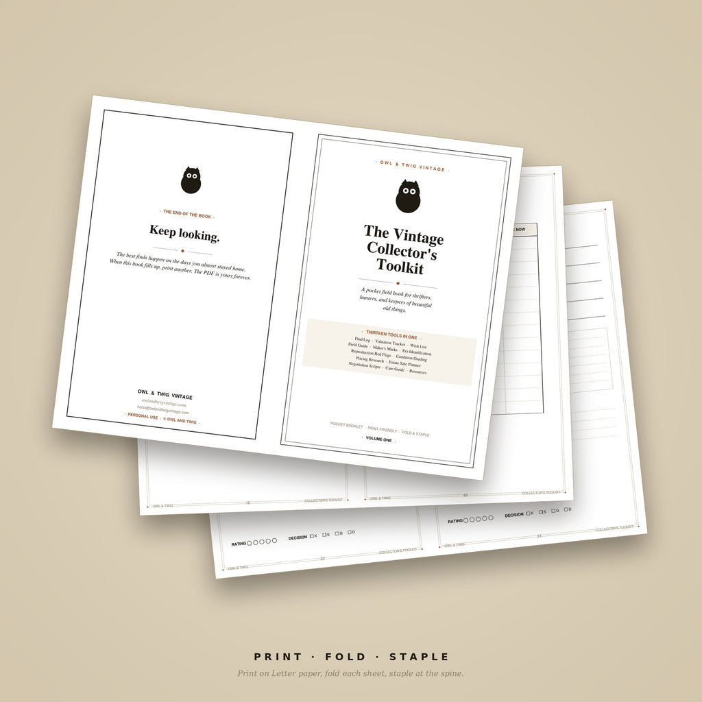 The Vintage Collector's Toolkit — Printable Pocket Booklet