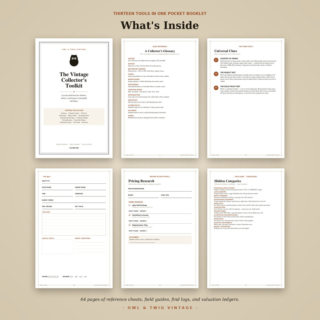 The Vintage Collector's Toolkit — Printable Pocket Booklet