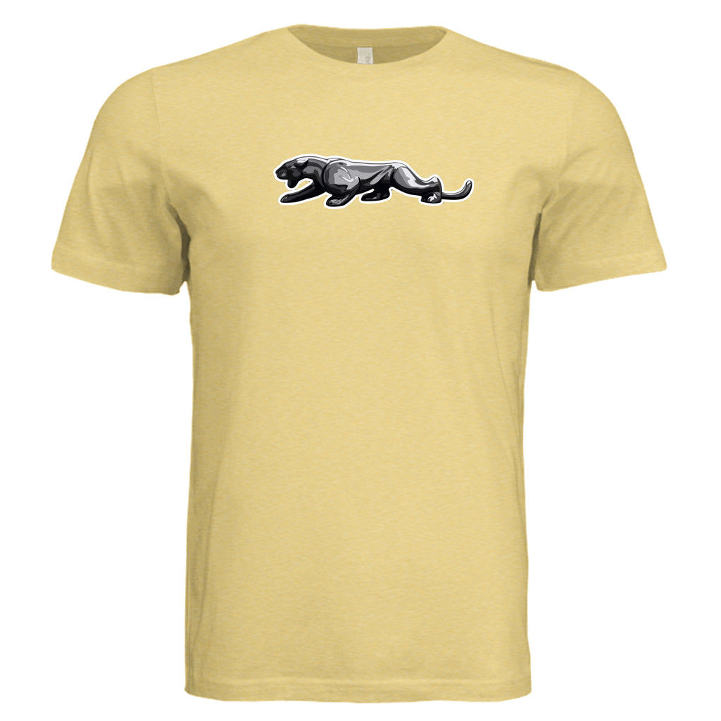 Rare Haeger long-tail panther tee in pale yellow triblend
