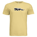 Rare Haeger long-tail panther tee in pale yellow triblend
